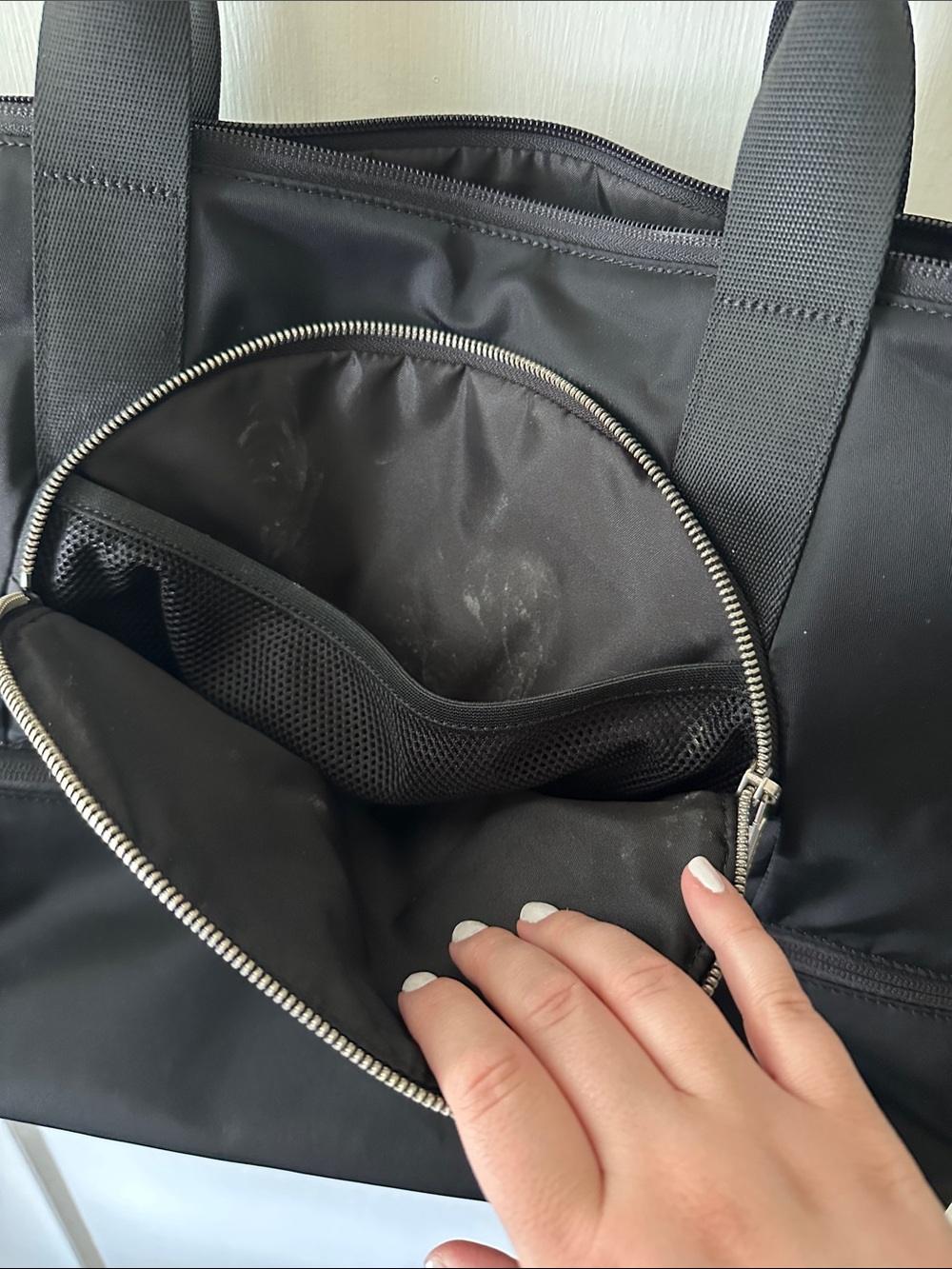 lululemon athletica Black Duffel Tote with Front Zip Pocket - Picture 3 of 8